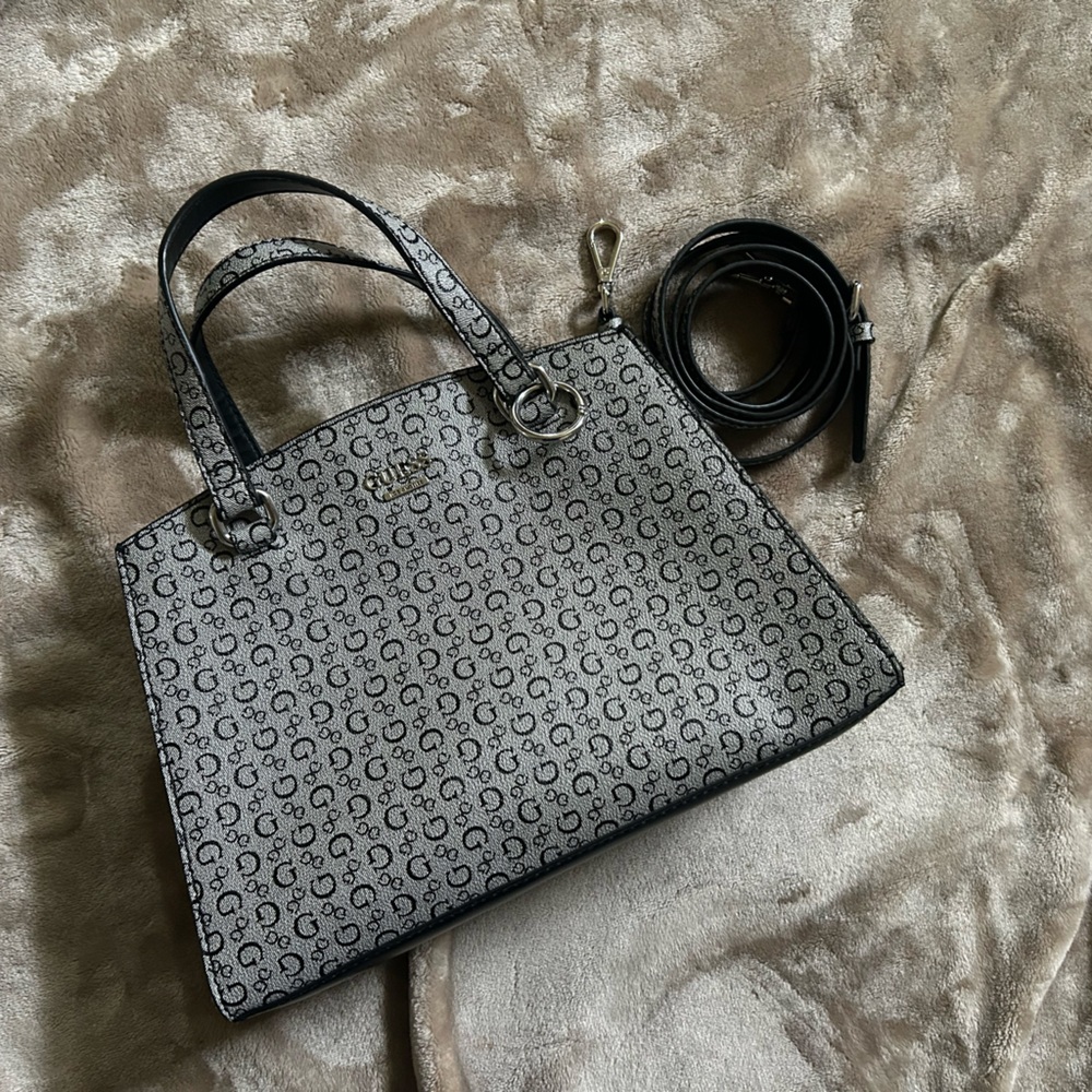 Guess Gray Monogram Tote Bag